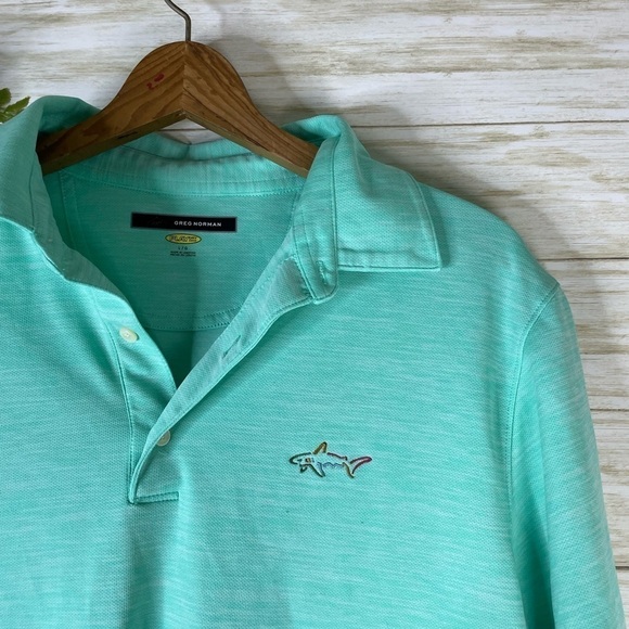 Greg Norman Playdry Seafoam Green Golf Shirt - Picture 3 of 4
